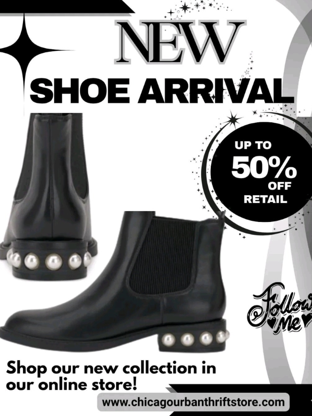 wsh-639 ON 34TH JEOVANA BLACK PEARL CHELSEA BOOTIE sz 5
